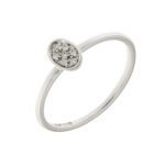 Valenza Women's Ring in White Gold With Diamonds Oval Pavè
