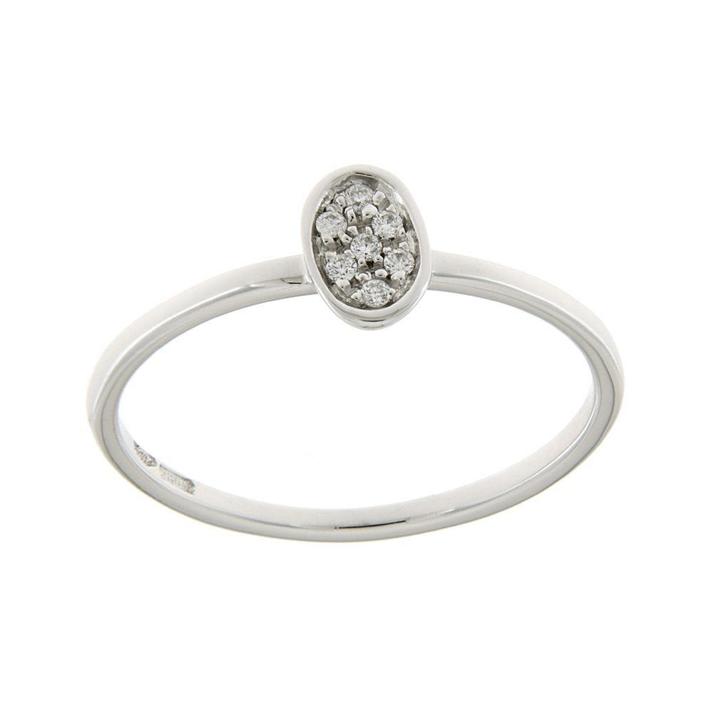 Valenza Women's Ring in White Gold With Diamonds Oval Pavè