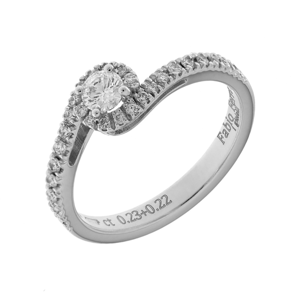 Anello di Fidanzamento Fabio Ferro Incontro in Oro Bianco con Diamanti