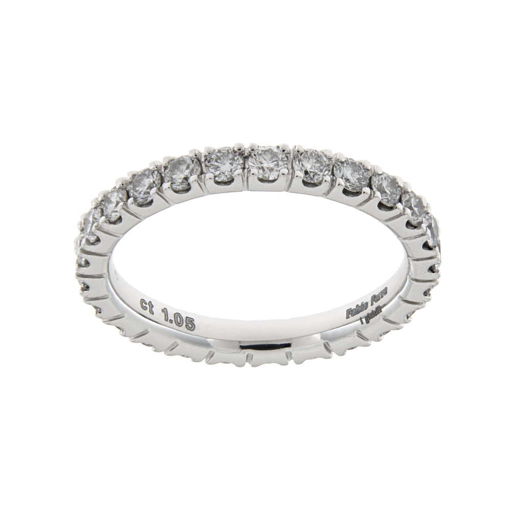 Fabio Ferro Eternity Classic Ring in White Gold and Diamonds 1.01 Carats