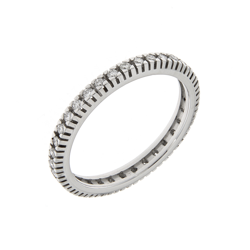 Anello Eternity in oro bianco e diamanti un carato | - La