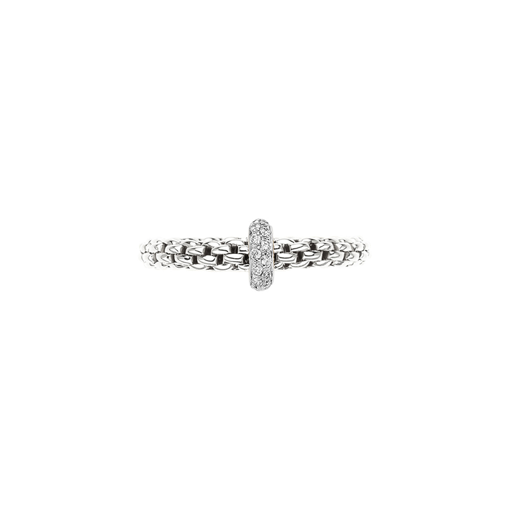Fope Flex it Ring Prima Collection in White Gold with Diamonds Size Medium
