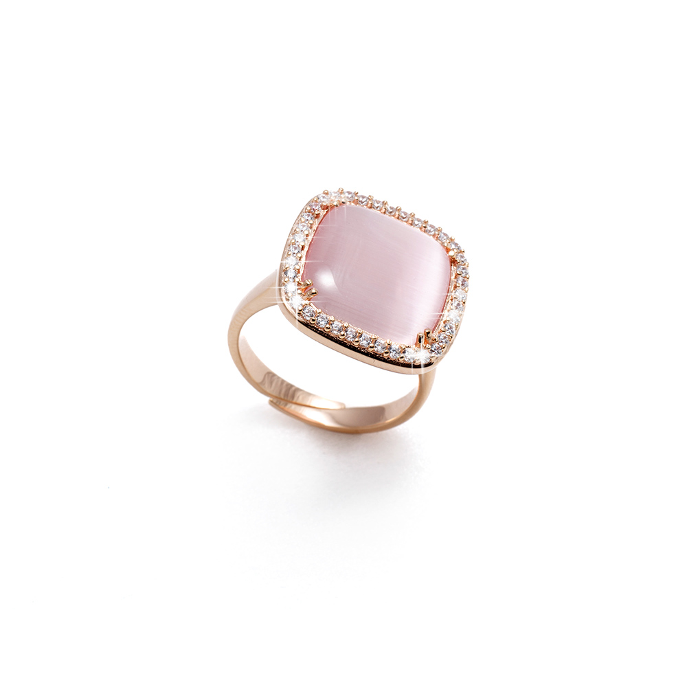 Anello Madi Laguna Luce Con Quarzo Idrotermale Rosa 39054