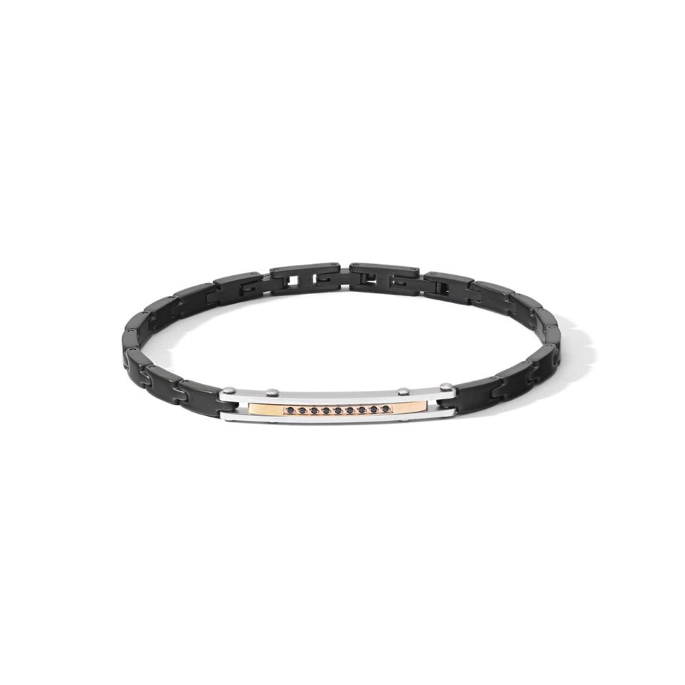 Bracciale In Pelle Naturale Per Uomo 10 Mm | Chiusura Acciaio PVD Nero E Grillo Marino Lucido | Regalo Made In Italy