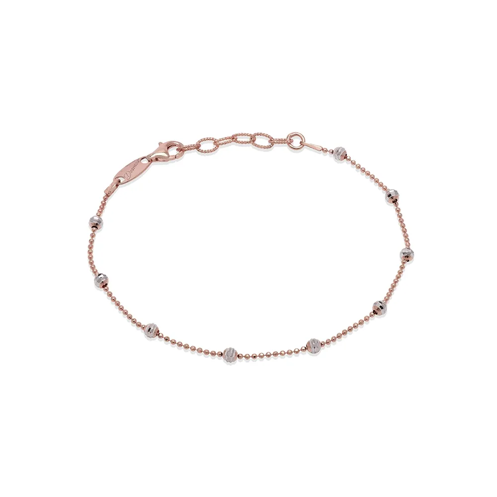 Bracciale in oro rosa e bianco e diamanti - D·Donna