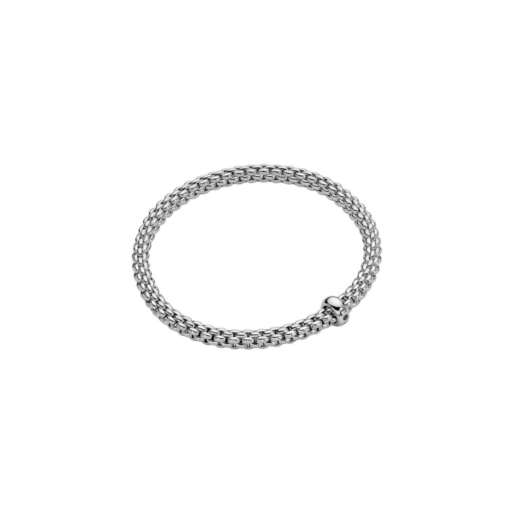 Bracciale Fope Collezione Solo Flex It in Oro Bianco con Diamante Nero