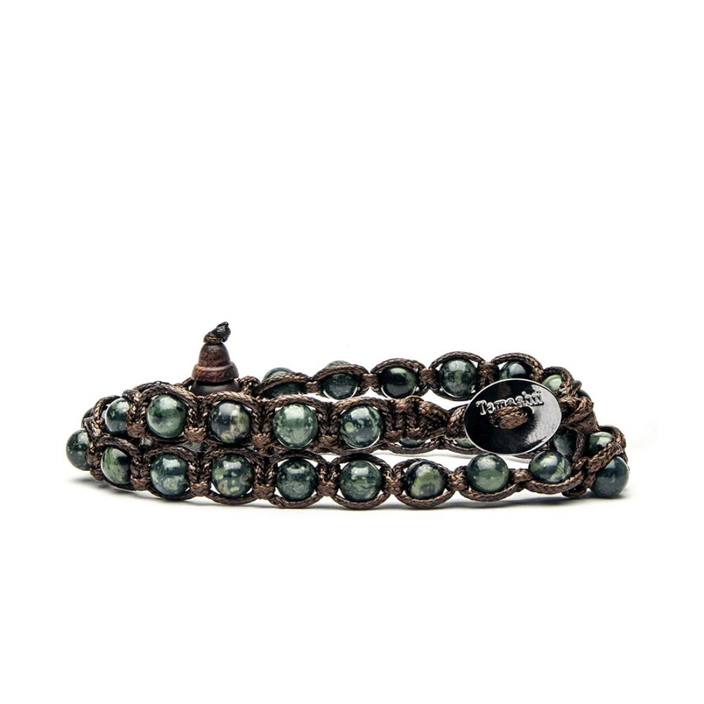 Tamashii Bracciale Unisex Tibetano Con Onice - Realizzato A Mano Con Pietre Naturali - Benedetto Dai Monaci (BHS600 Mobile)