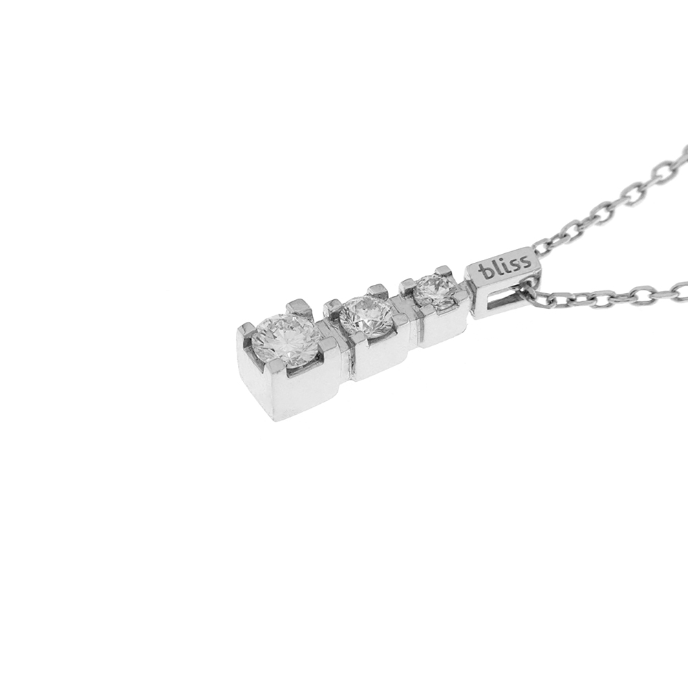 Bliss Trilogy Necklace in White Gold with Diamonds