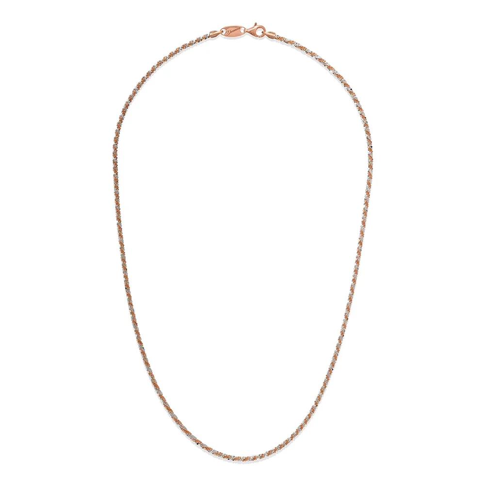 Collana Desmos Rock Twist In Argento Bianco e Rosa