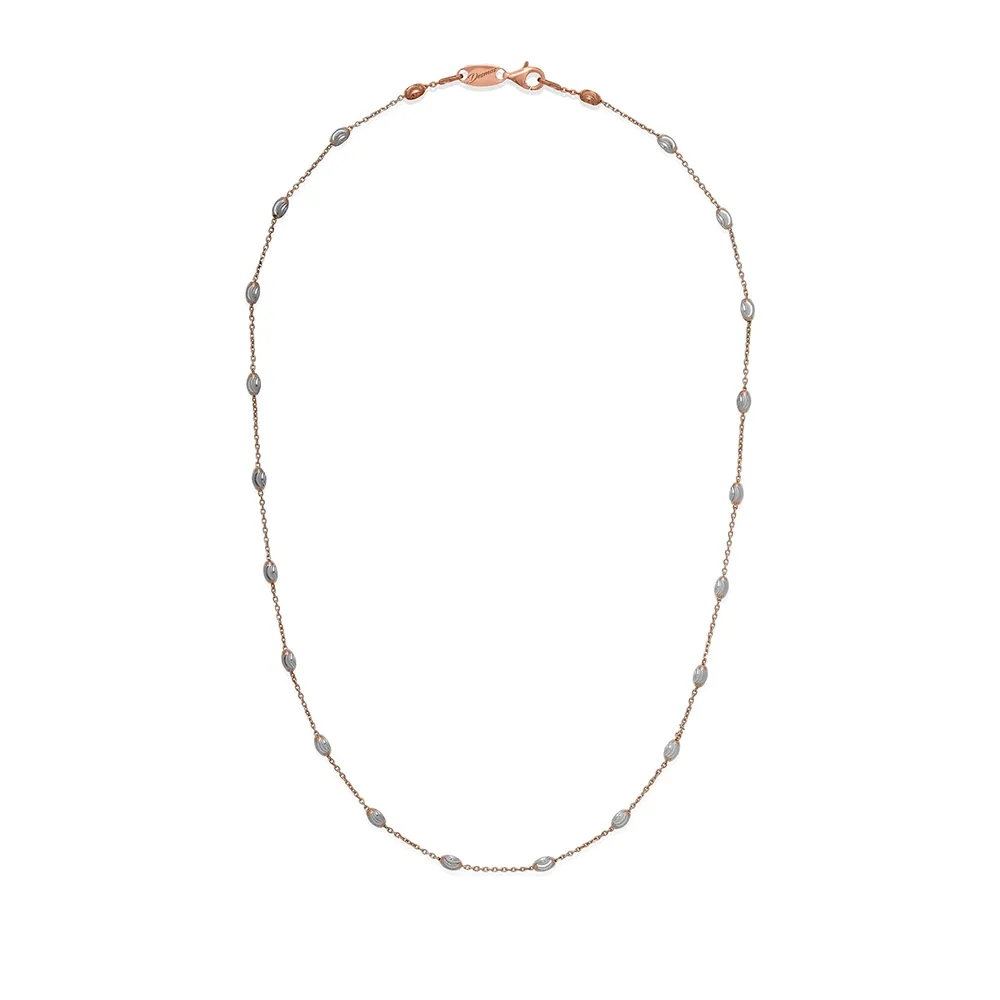 Collana Desmos Station Moon In Argento Bianco e Rosa