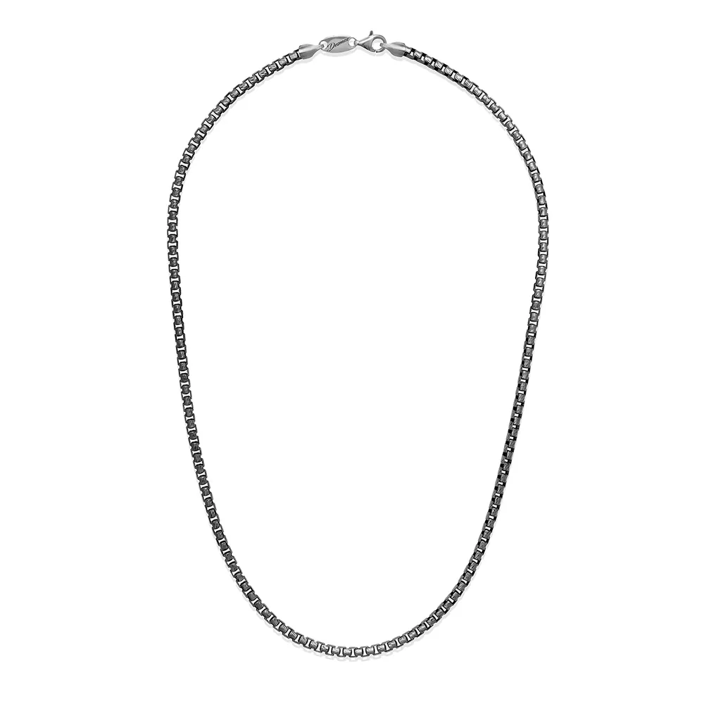 Desmos Venetian Diamond Necklace In Burnished Silver