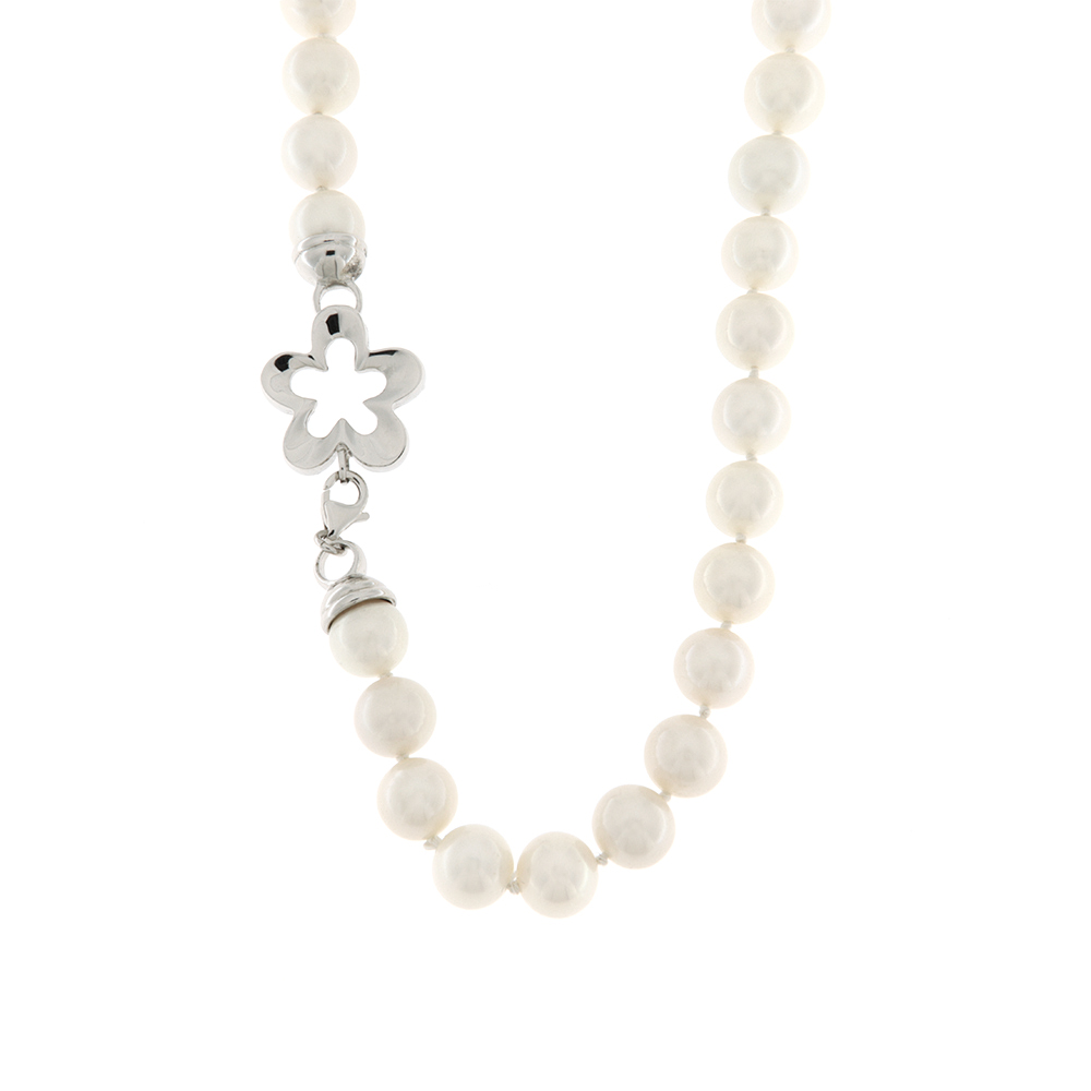 Woman Necklace in Freshwater Cultured Pearls mm. 9-9,5