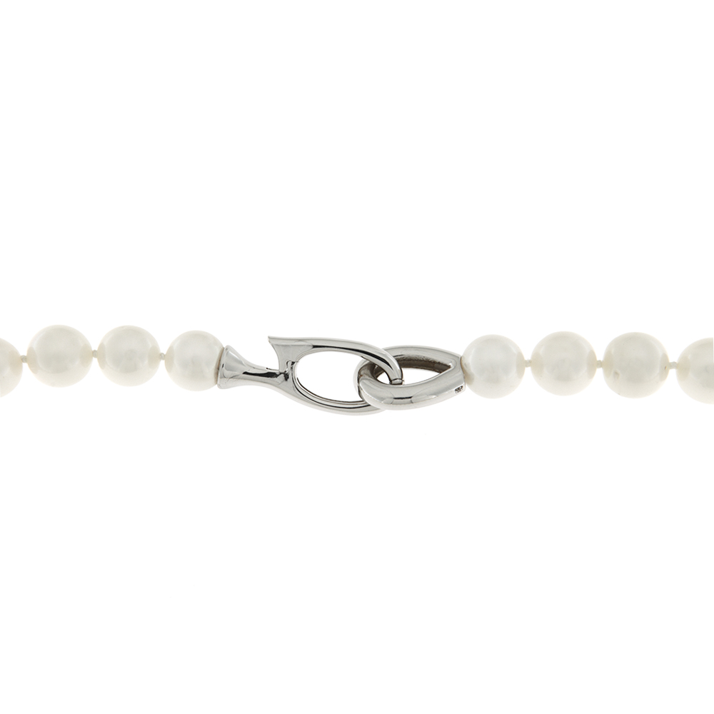 COAI Collana Di Perle D'Acqua Dolce Naturali: Gioiello Semplice Ed Elegante Per Donne E Uomini (Lunghezza 45cm, Chiusura Acciaio)