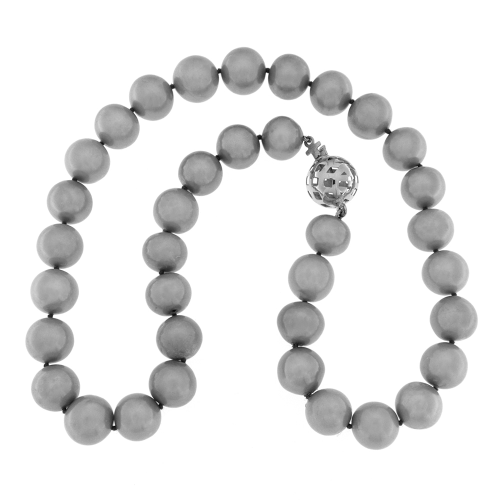 Freshwater Cultured Pearl Necklace mm. 12 Gray color