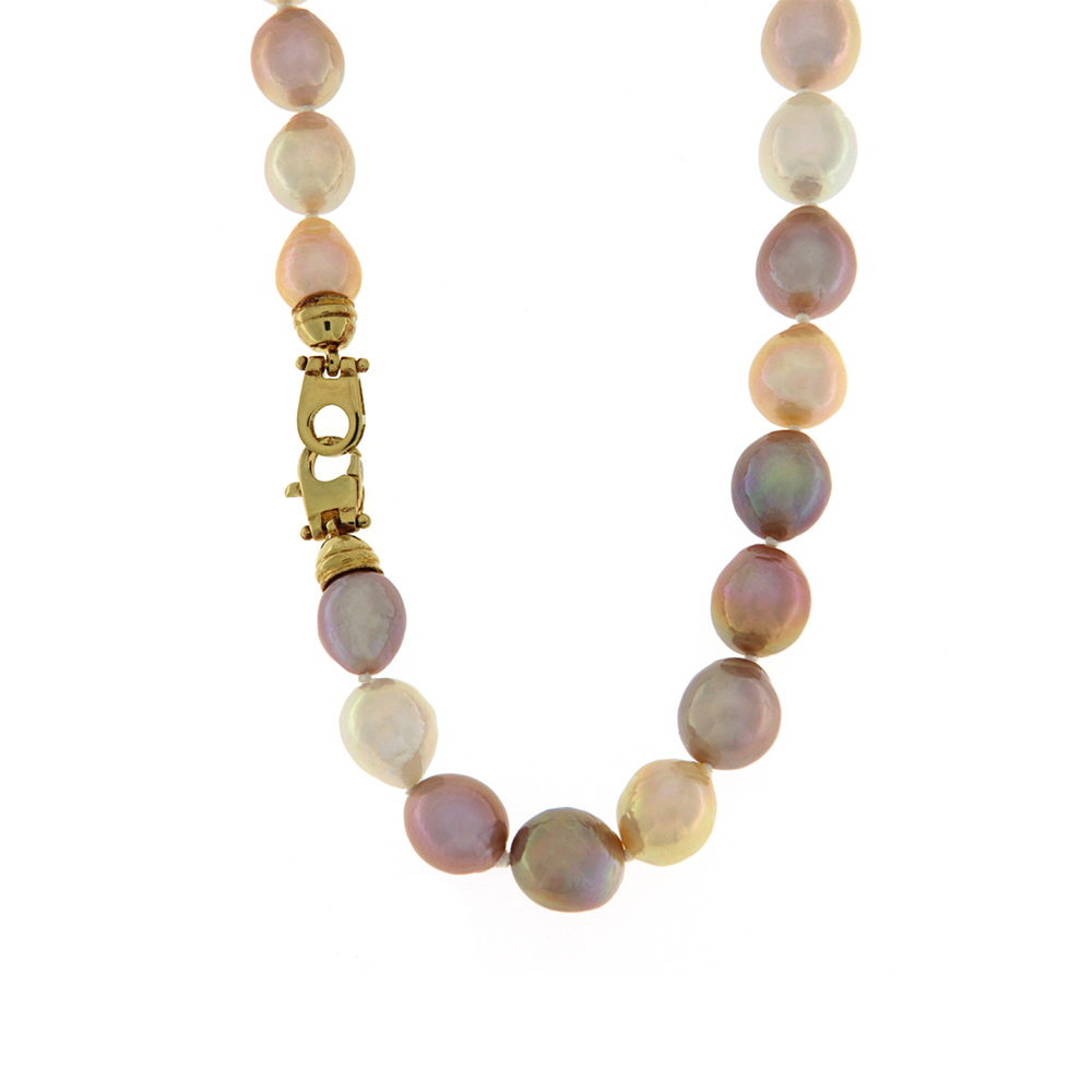 Collana di Perle Fabio Ferro Coltivate Acqua Dolce Multicolor 10-11 mm