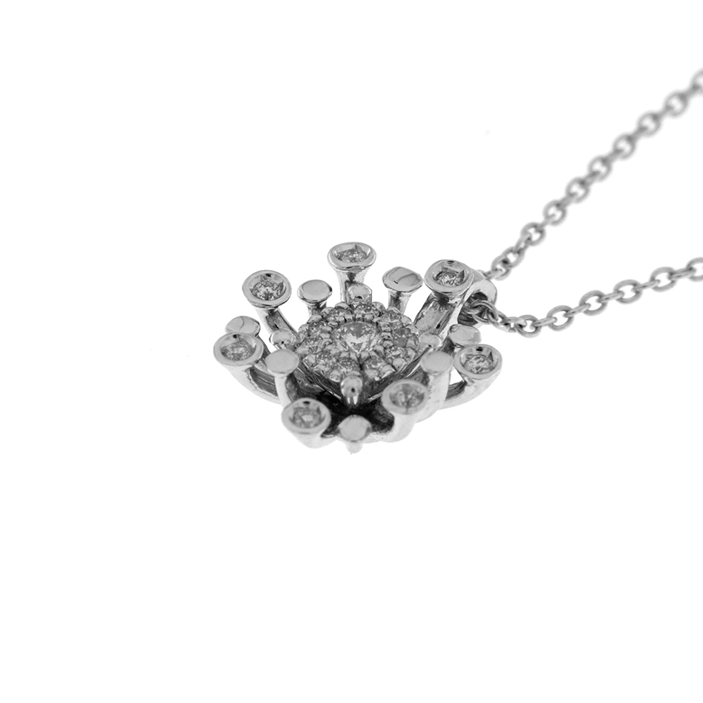 Bliss Jewelry Fireworks Necklace in White Gold and Diamonds