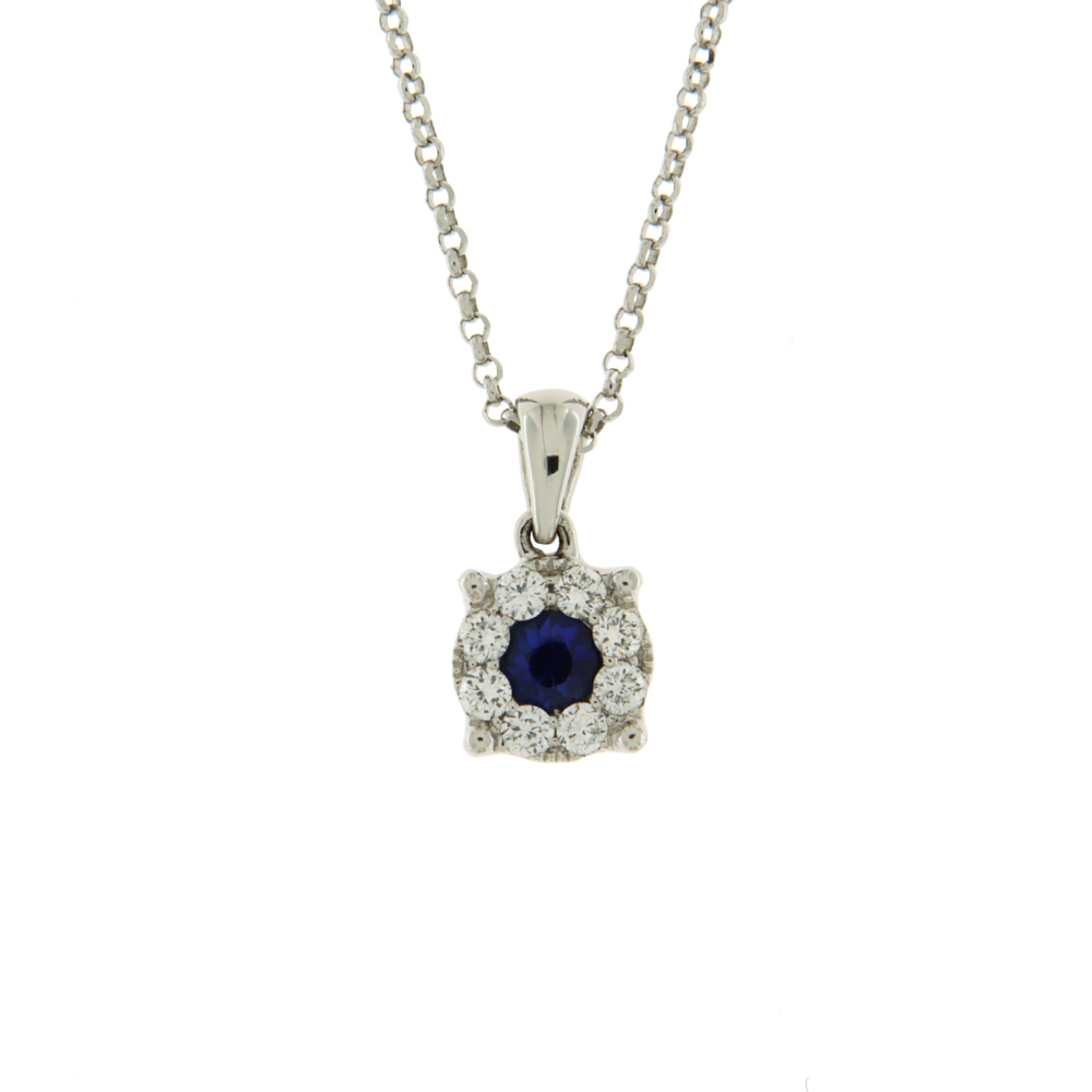 Fabio Ferro Sapphire Flower Necklace with Diamonds