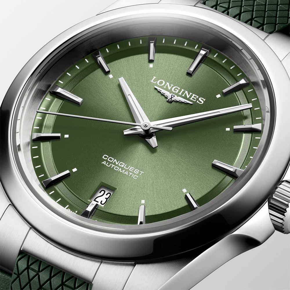 Orologio Longines Conquest Verde Caucciu 38 mm