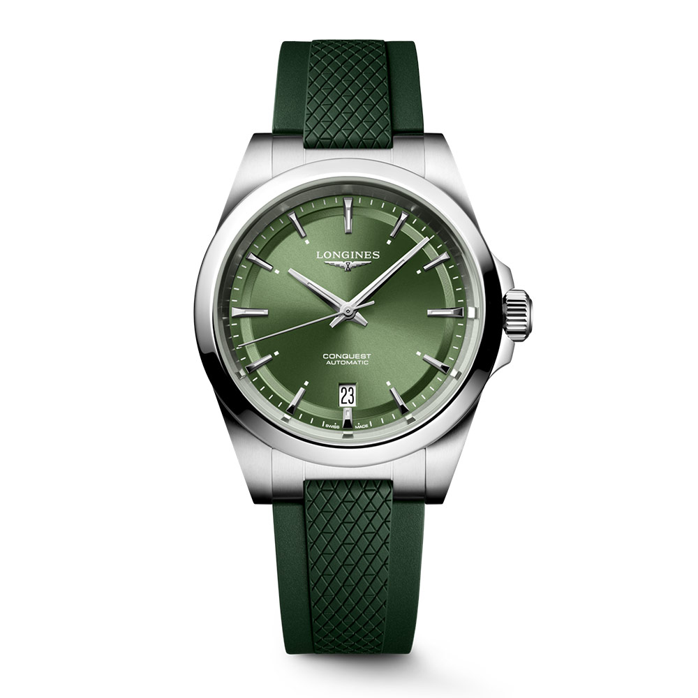 Orologio Longines Conquest Verde Caucciu 38 mm