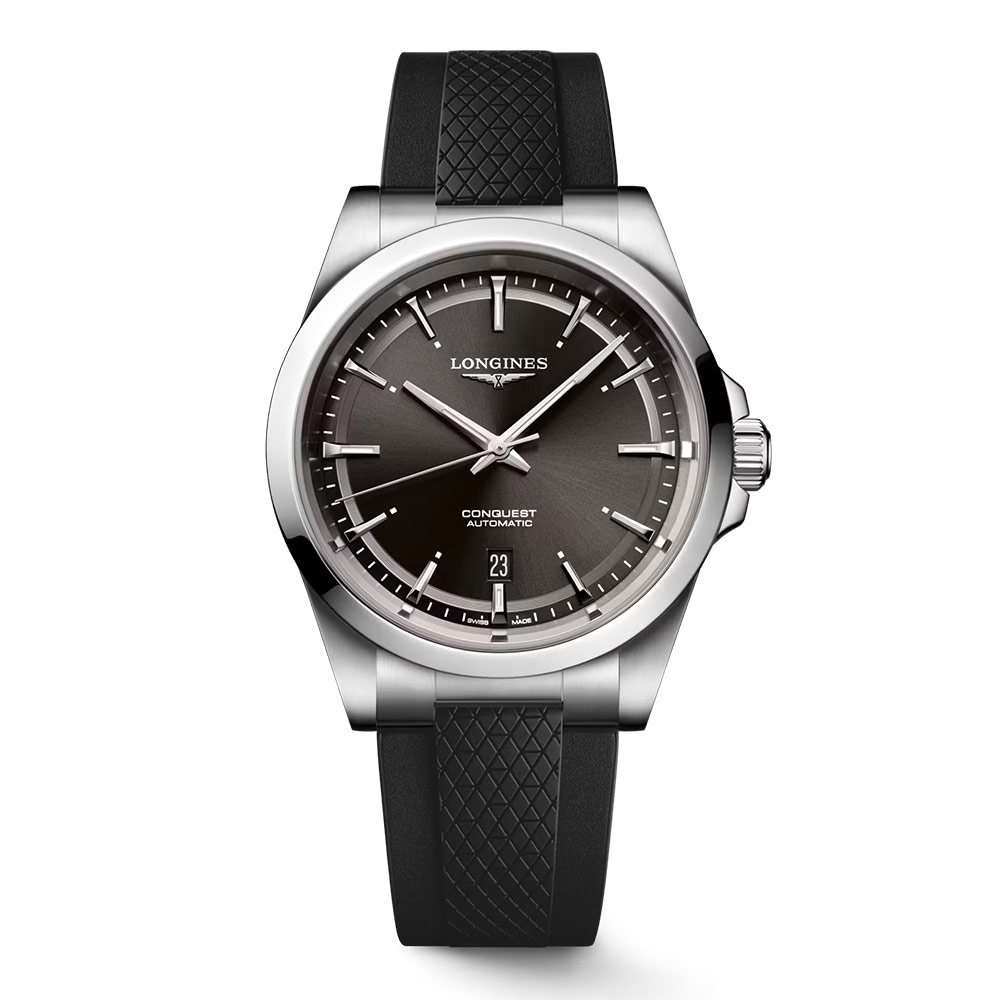 Orologio Longines Conquest Nero Caucciu 41 mm