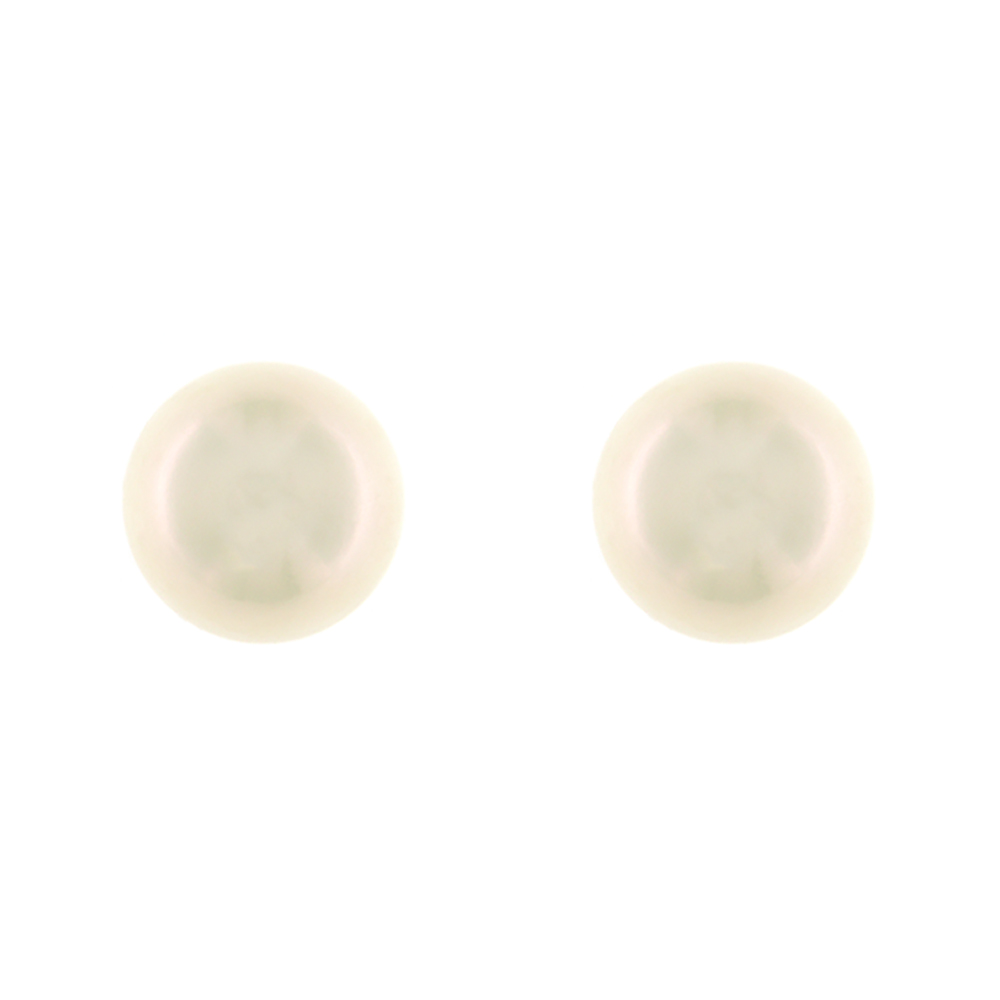 White Gold Woman Earrings With White Japanese Cultured Pearls MM. 8-8,5