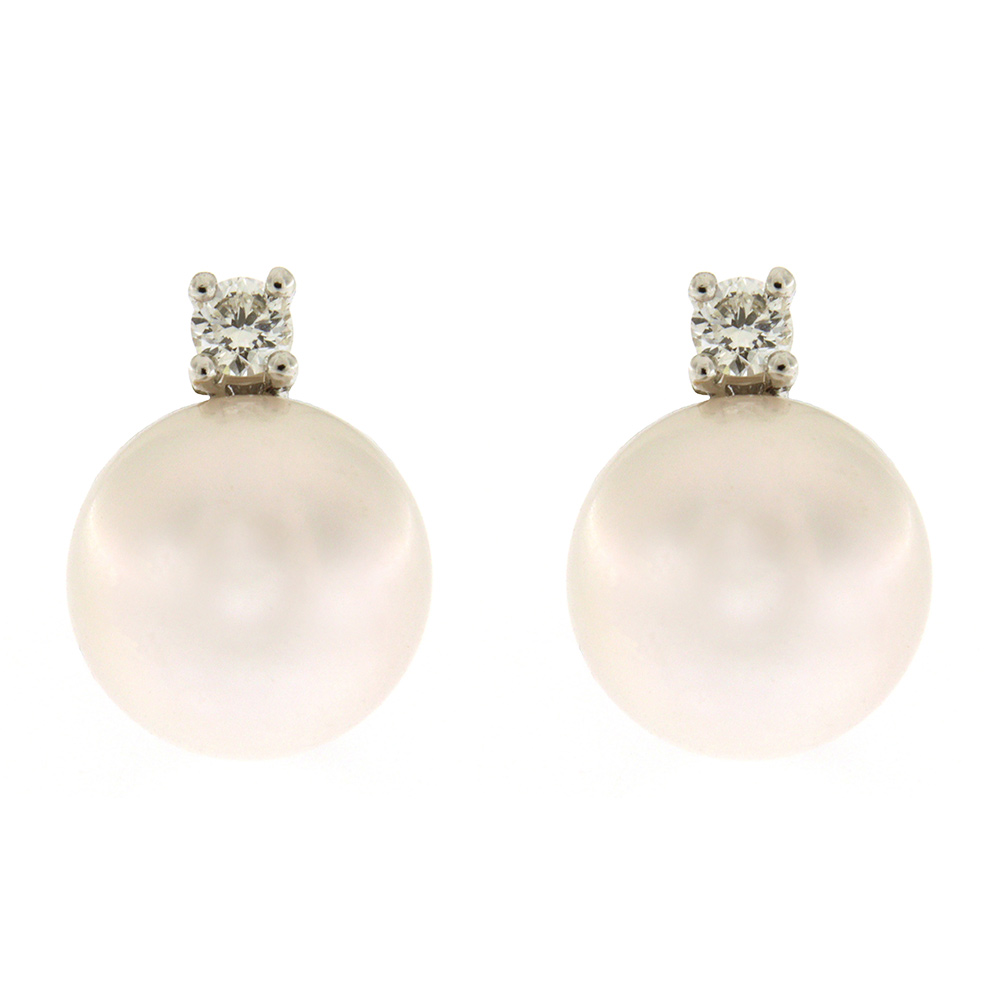 Orecchini Fabio Ferro con Perle di Mare Giapponesi con Diamanti 8,5-9 mm