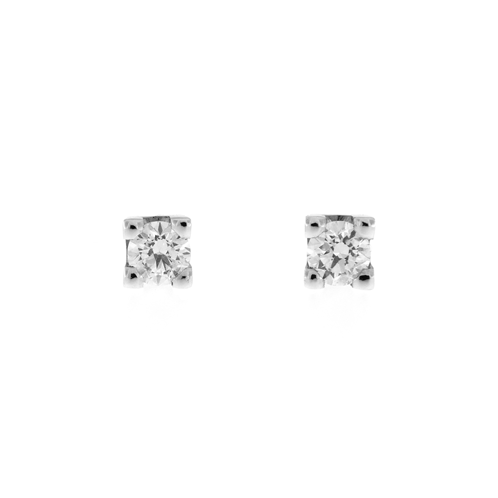 Fabio Iron Point Light Earrings in White Gold with 0.21 Carat Diamonds