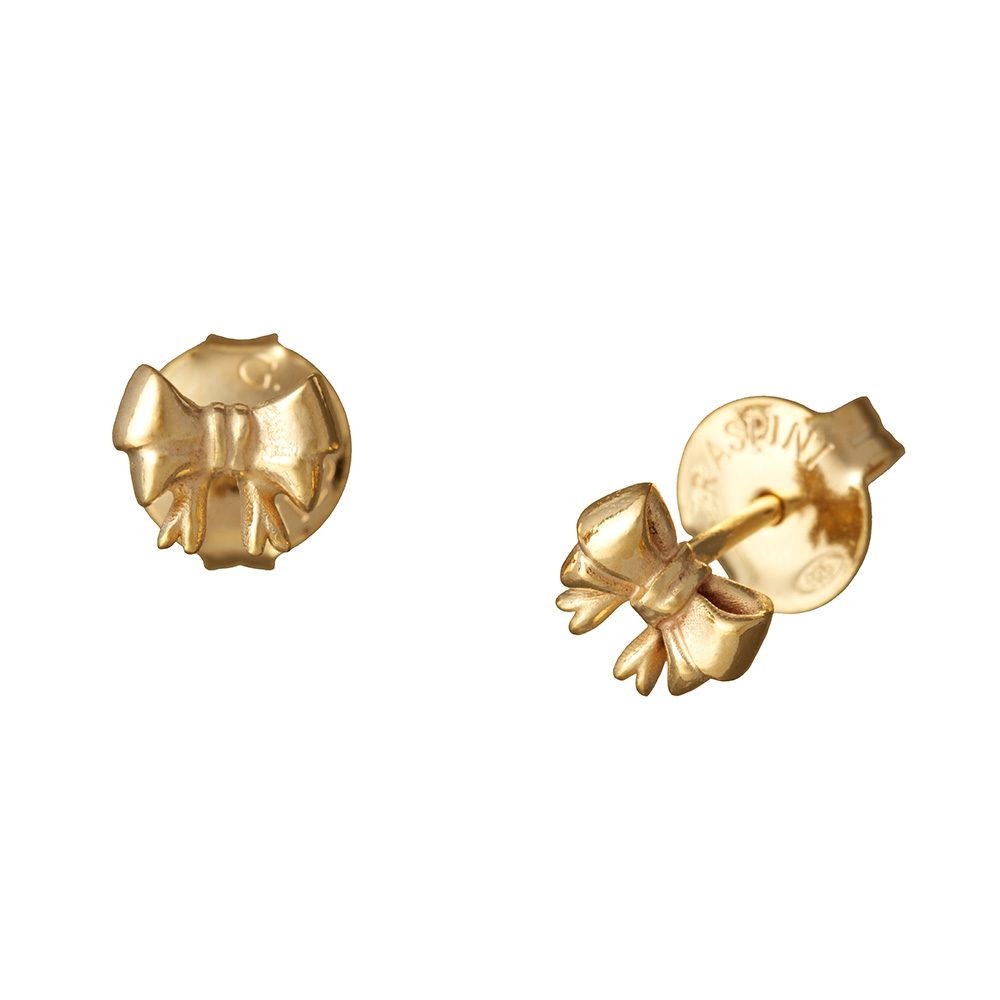 Calkkrer Orecchini semplici a fiocco, 14 K, placcati in oro, con