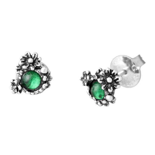 YueYuan Orecchini A Margherita In Argento Sterling 925 Con Malachite - Gioiello Originale Per Donne, Regalo Elegante