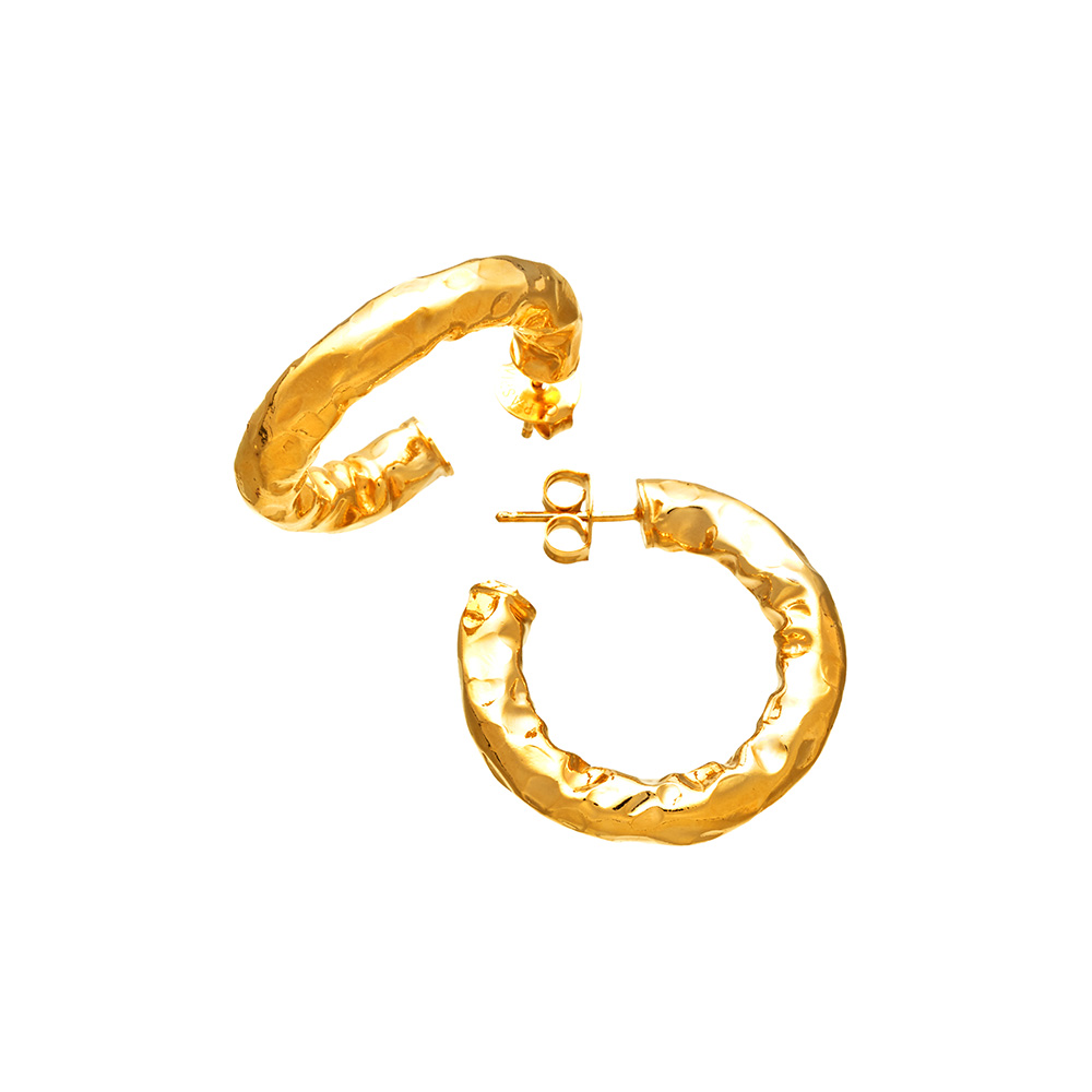 Clever Schmuck Orecchini Gatto In Oro 8 Carati – 21 Mm Con Occhi Di Gatto Neri Opachi E Lucidi – Gioiello Fatto A Mano