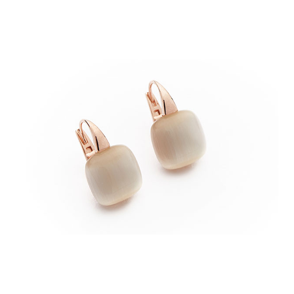 Orecchini Donna In Ambra Baltica E Argento 925 – A Forma Di Rosa – Fatti A Mano In Europa – Con Certificato E Scatola Regalo