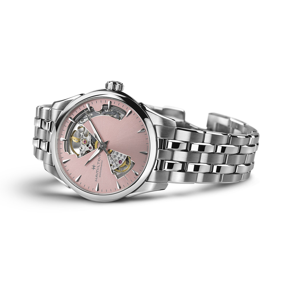 Hamilton Jazzmaster Open Heart Lady Auto Rose Stainless Steel 36mm Watch