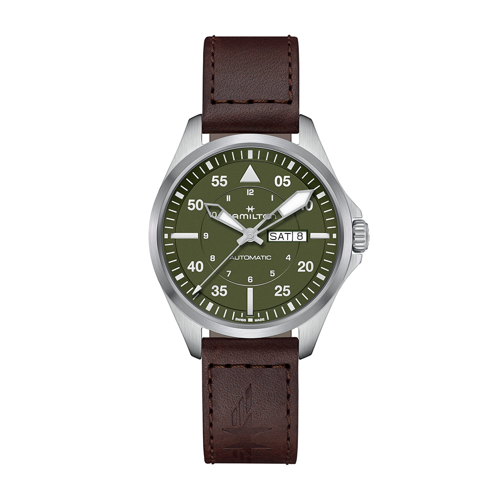 Hamilton Khaki Aviation Pilot Green Auto 42mm Watch