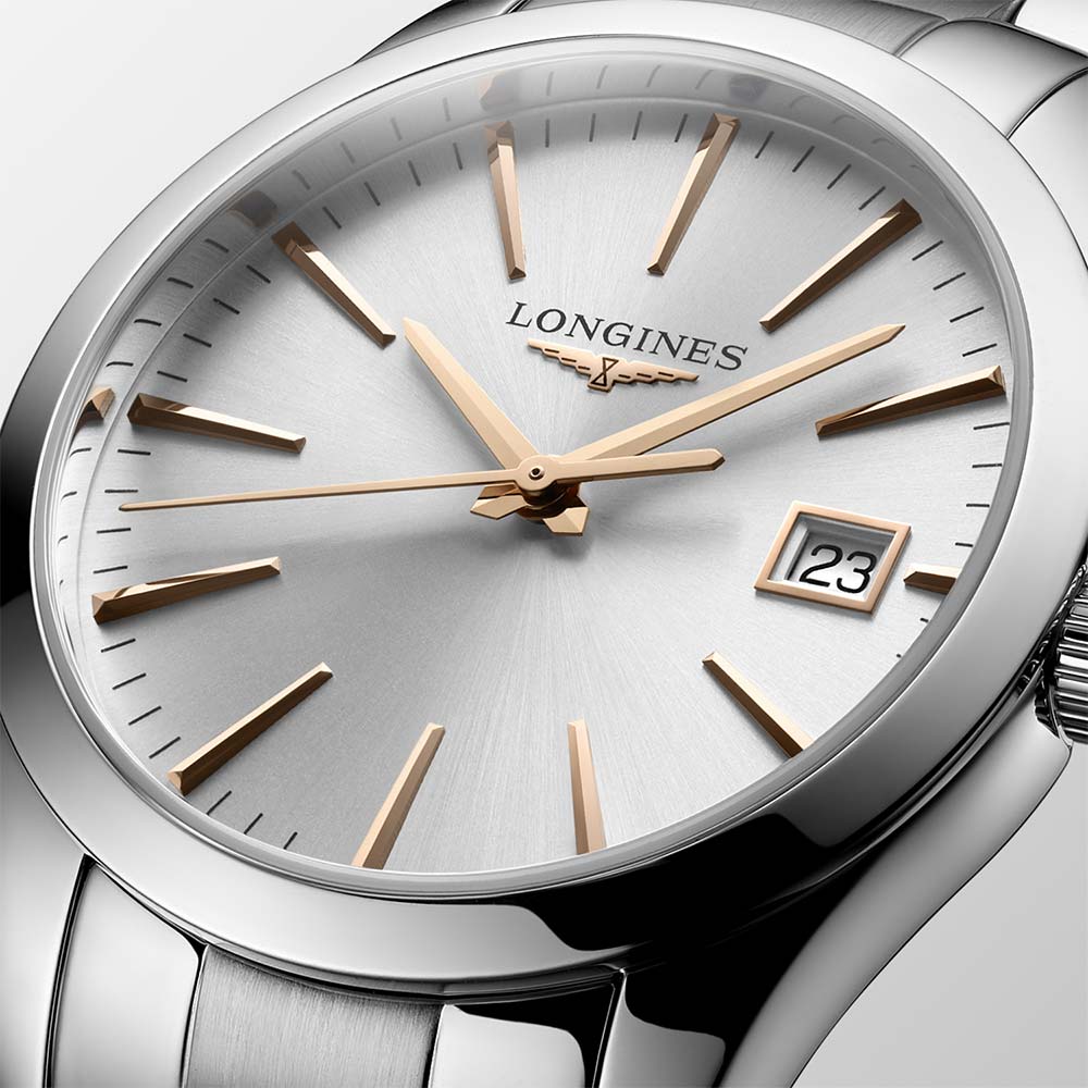 Longines Conquest Classic Silver Quartz 34mm Watch