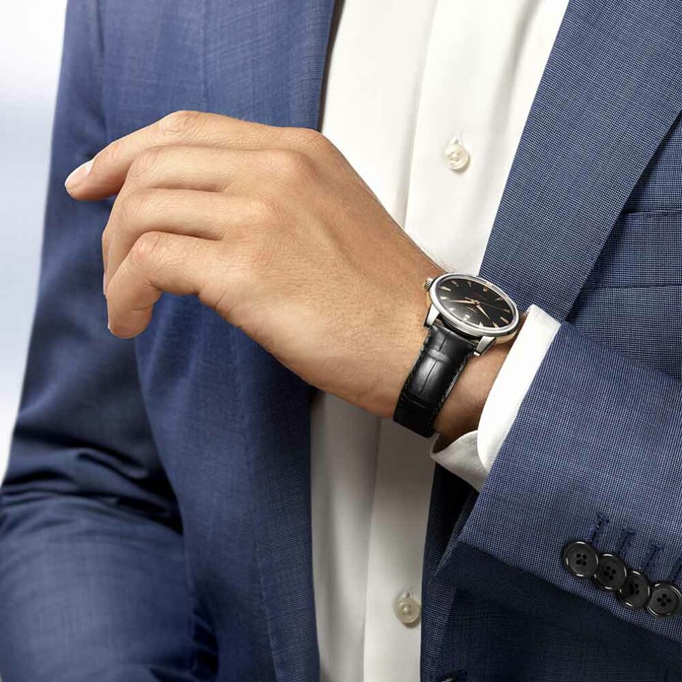 Akerfalk First Season Quarzo Swiss Acciaio Nero Pelle Marrone 24h Orologio Uomo