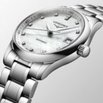 Longines Master Collection Uhr Stahl Perlmutt und Diamanten 34 mm