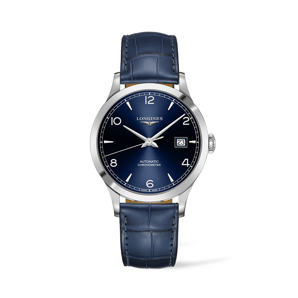 Longines Record Collection Blue Leather Automatic 40mm Watch