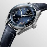 Longines Spirit Zulu Time Automatische Lederuhr Blau 42 mm