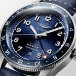 Longines Spirit Zulu Time Automatische Lederuhr Blau 42 mm