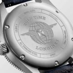 Longines Spirit Zulu Time Automatische Lederuhr Blau 42 mm