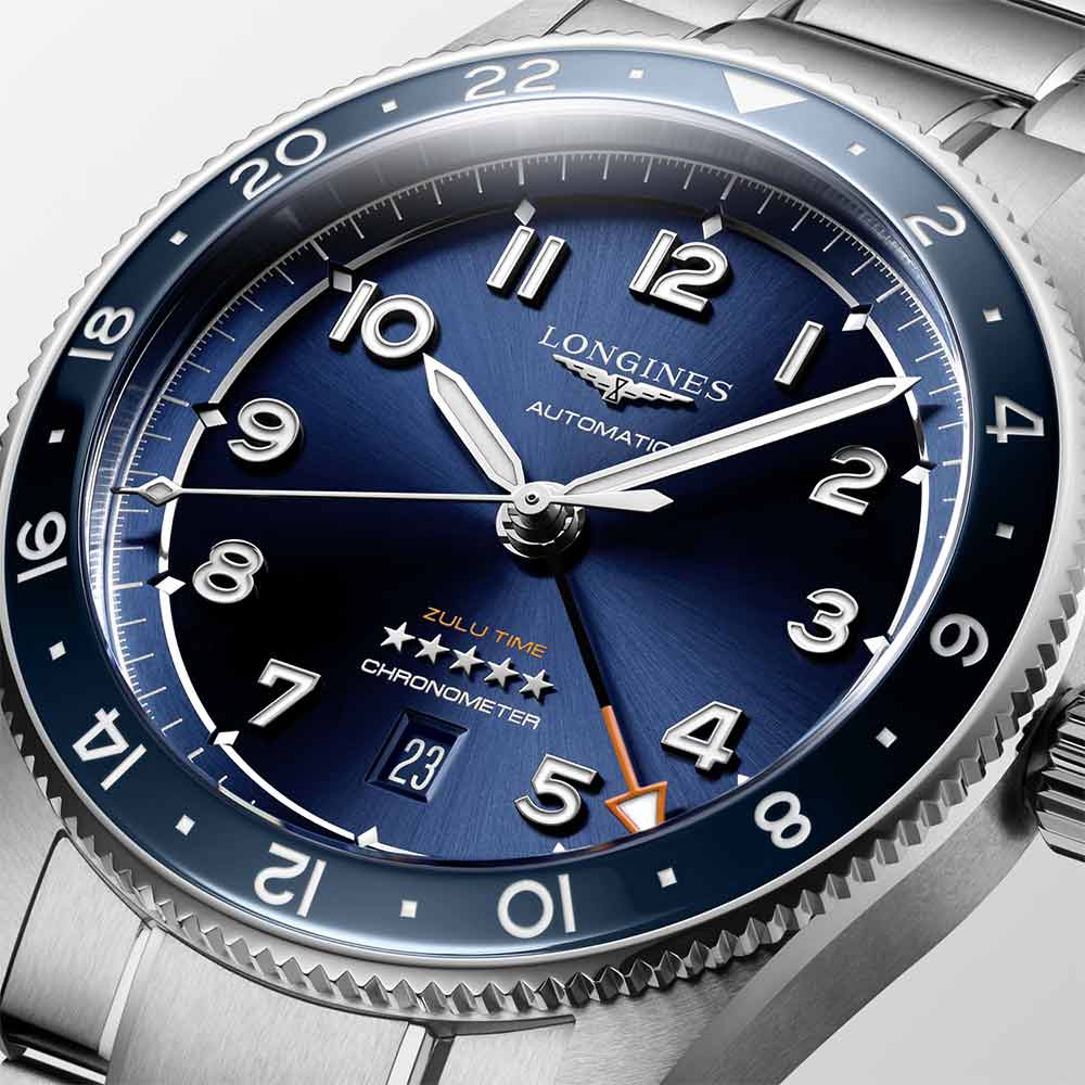 Longines Spirit Zulu Time Blue Automatic 42mm Watch - Fabio Ferro I ...