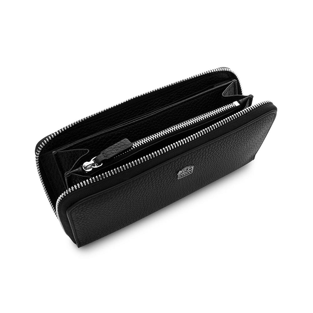 Giovanni Raspini Brieftasche mit Reißverschluss Großes geprägtes Leder 19,5 x 10 x 2,8 cm