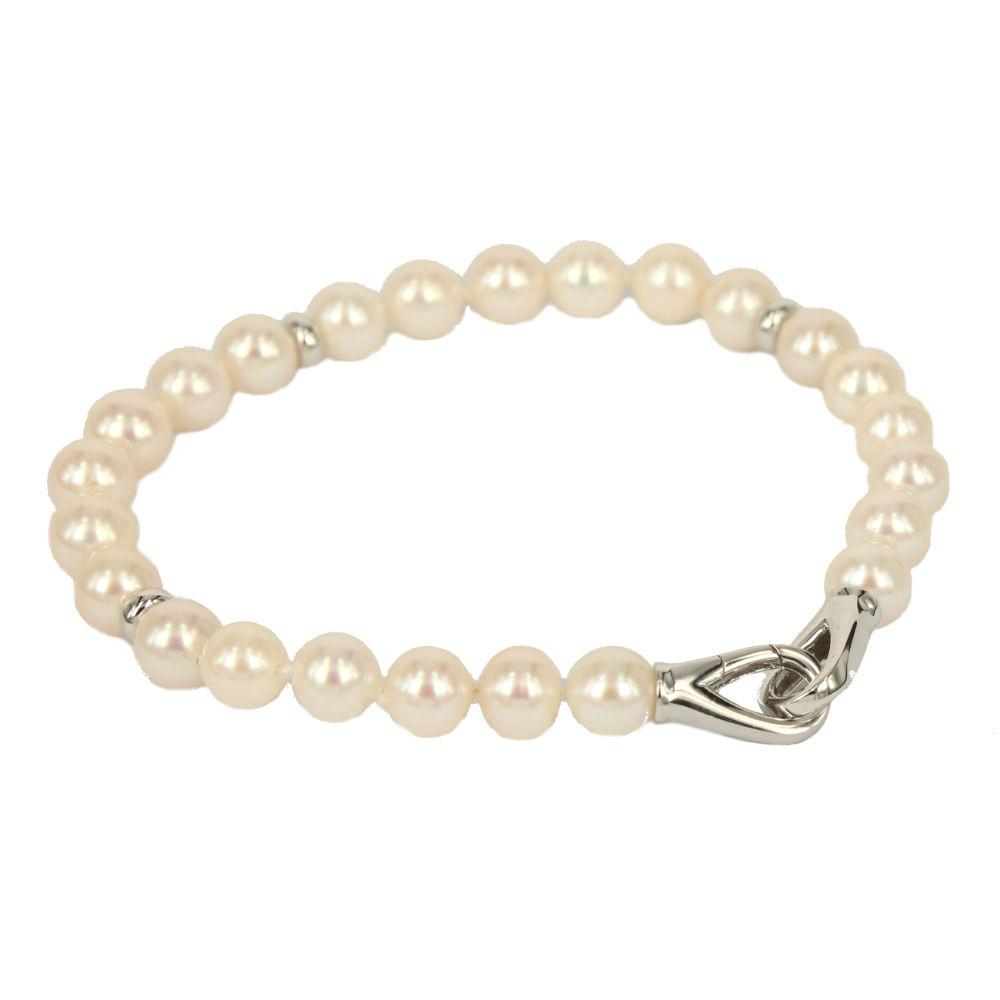 Bracelet With Freshwater Cultured Pearls MM. 6.5 E Silver 925 Cm. 18