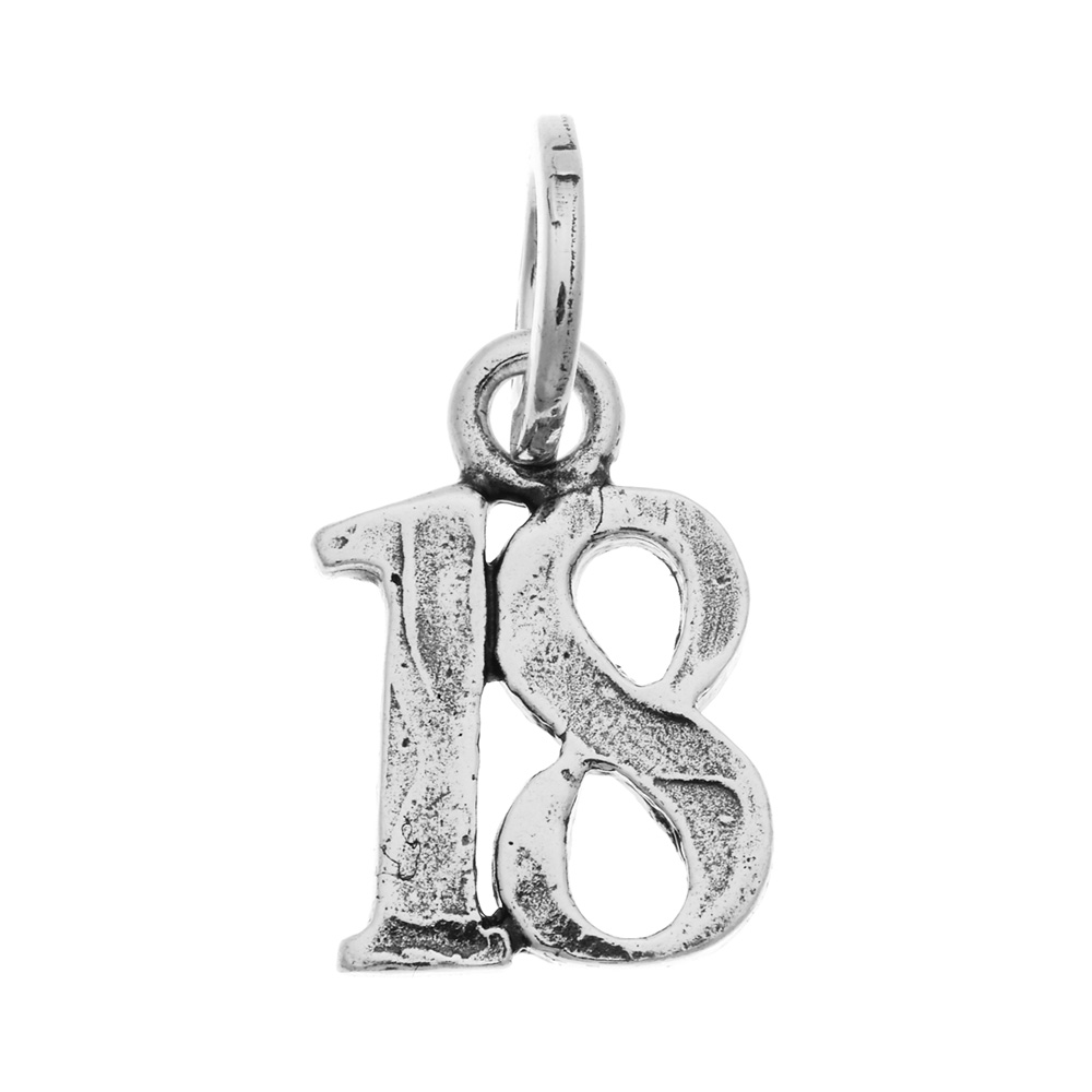 Giovanni Raspini Charm Number 18 in Silver