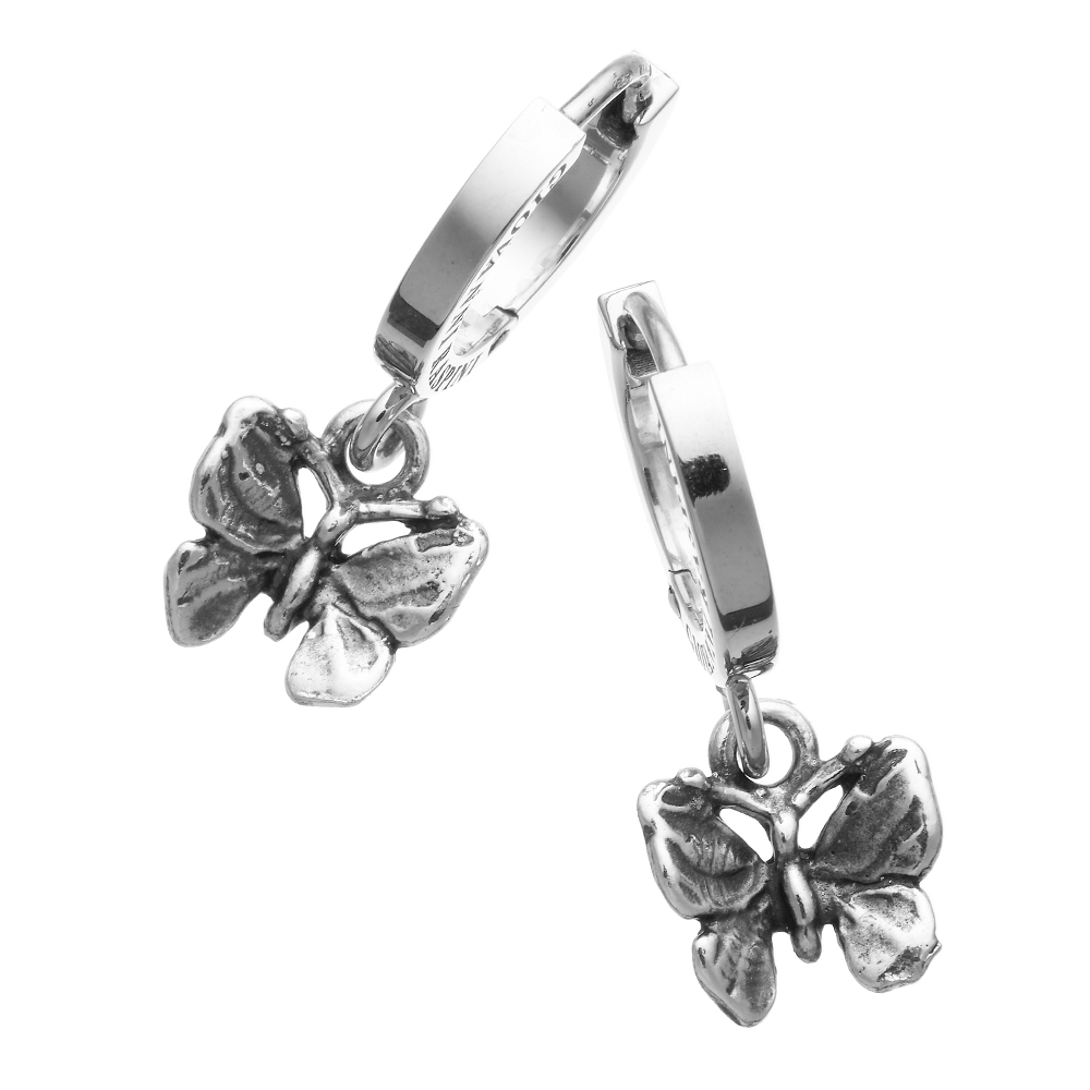 Giovanni Raspini Huggie earrings with 925 silver butterflies