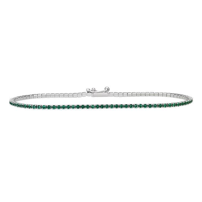Tennis Bracelet Bliss Gioielli Colors Collection In Silver With Green Cubic Zirconia