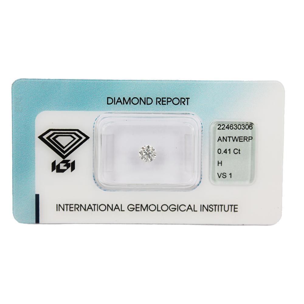 Investment Diamond in Blister Pack with IGI Certificate Brilliant Cut Carats 0.41 H VS 1