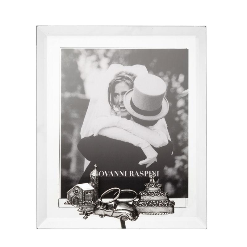 Giovanni Raspini Wedding Frame Cm.16x19 In Silver and Crystal