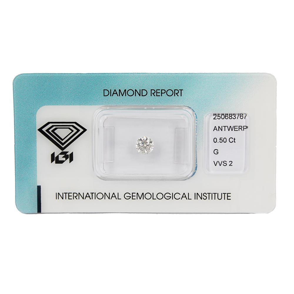 Investment Diamond in Blister Pack with IGI Certificate Brilliant Cut Carats 0.50 G VVS 2