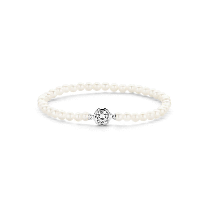 Ti Sento Milano Women's Stretch Bracelet With Pearls MM. 4 and Puntoluce
